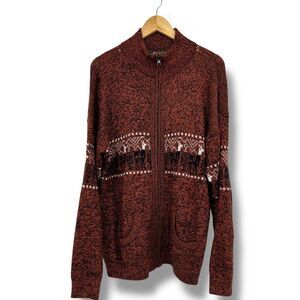 Cusco Alpaca Peru 100% Alpaca Terracotta Zip Up Jacket Women's XL